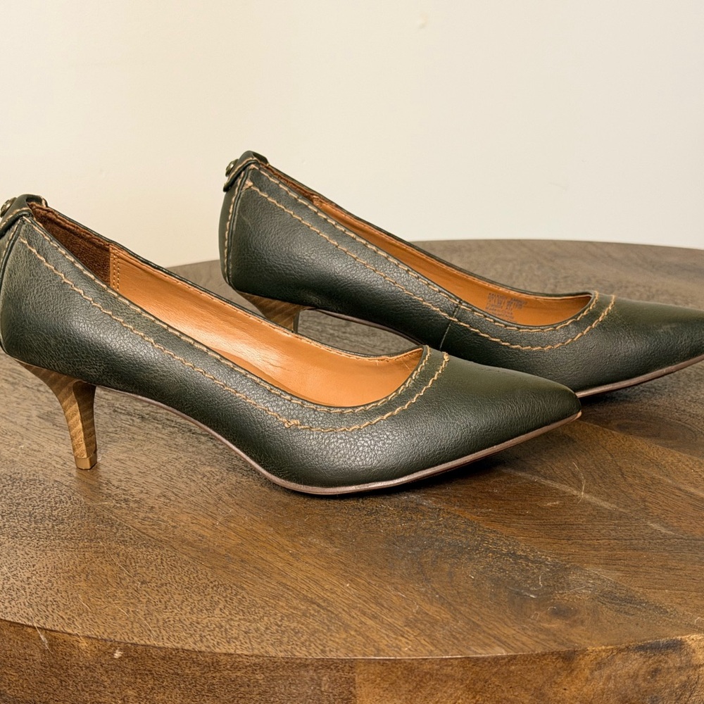 Calvin Klein Dark Green Leather Heels